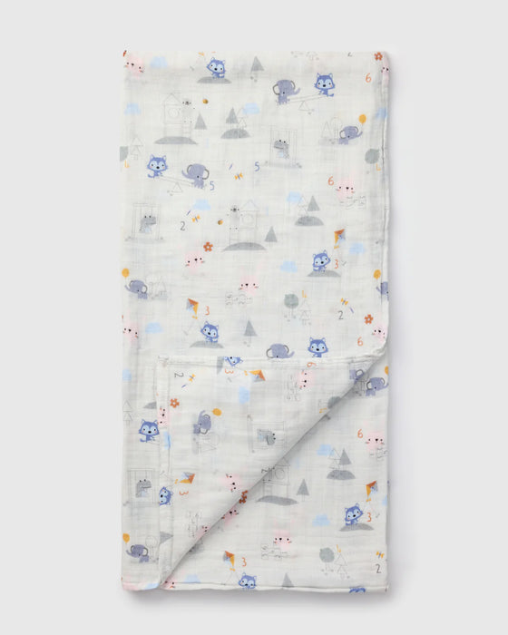 Loulou Lollipop Muslin Swaddle - Mini Mathletes