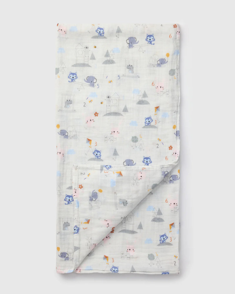 Loulou Lollipop Muslin Swaddle - Mini Mathletes