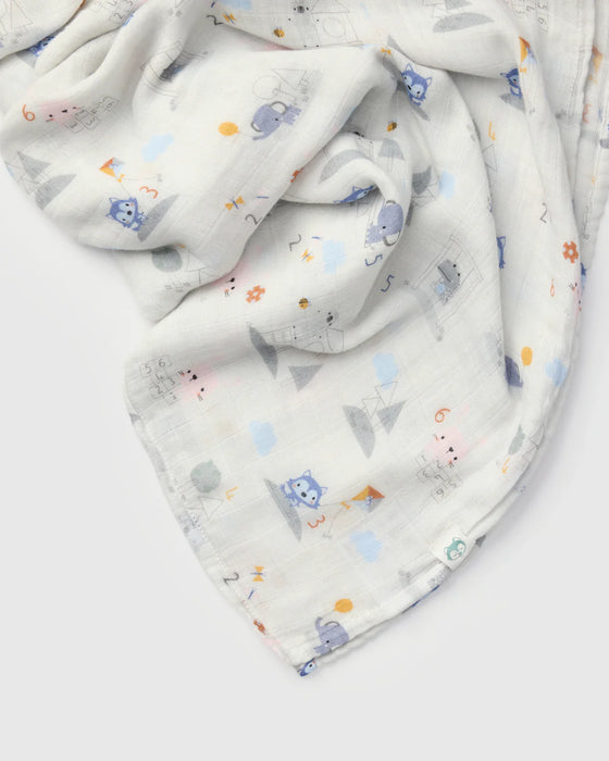 Loulou Lollipop Muslin Swaddle - Mini Mathletes