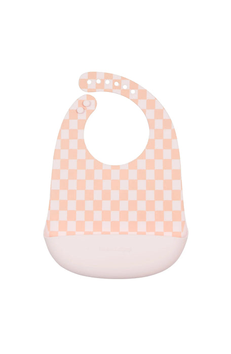 Loulou Lollipop Silicone Bib Printed - Pink Checkerboard