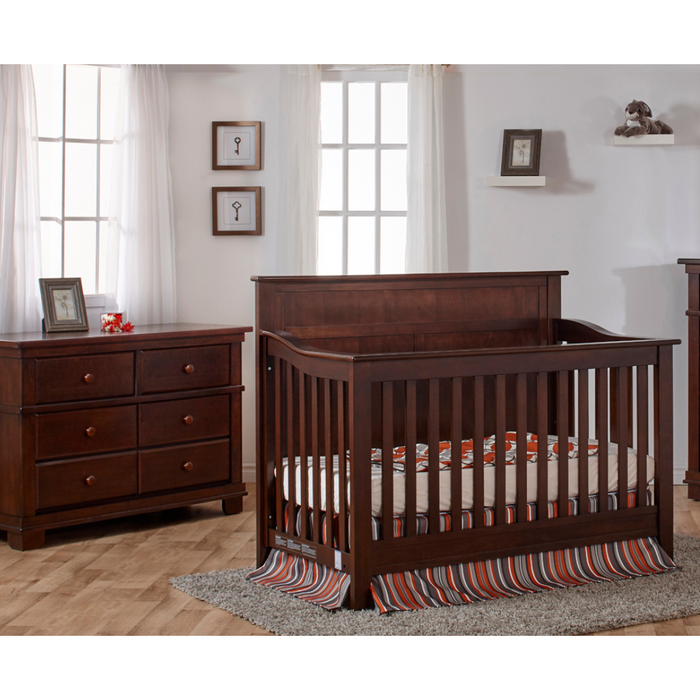 Pali Napoli Flat Top Forever Crib + Torino Double Dresser - Mocacchino (Markham Store Pick Up Only))
