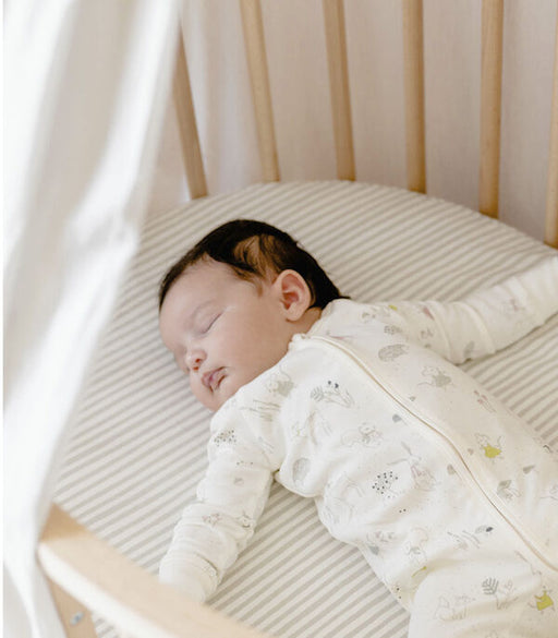 STOKKE V3 Bed Fitted Sheet by Pehr - Stripped Away Pebbles