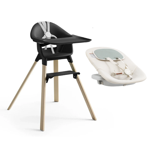 Stokke Clikk High Chair Black/Natural + New Born Set