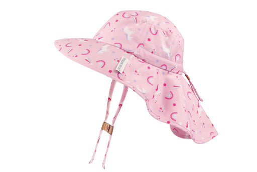 Flapjack Kids Sun Hat w/ Neck Cape - Unicorn