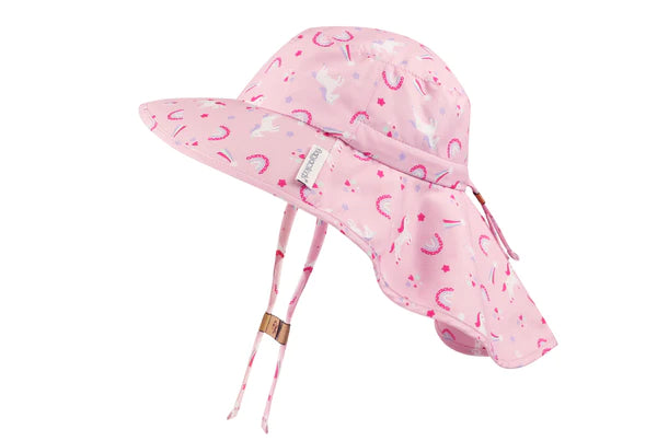 Flapjack Kids Sun Hat w/ Neck Cape - Unicorn