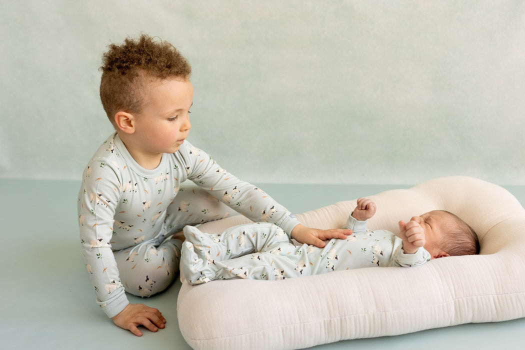 Coccoli Long Sleeve Modal Pyjama - Sheep On Mercury