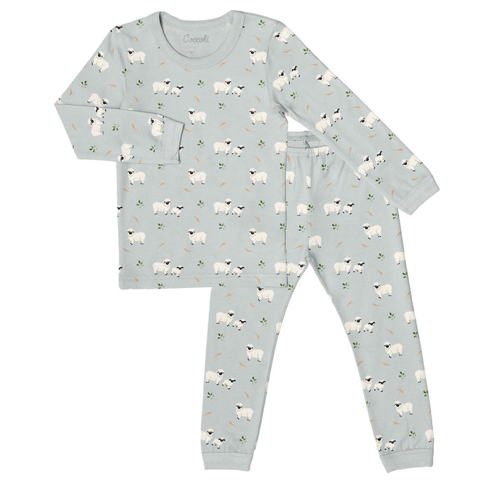 Coccoli Long Sleeve Modal Pyjama - Sheep On Mercury