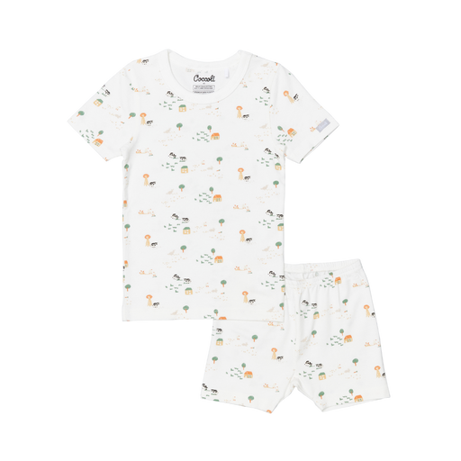 Coccoli Short Sleeve Modal Pyjama - Farm Animals on Cream