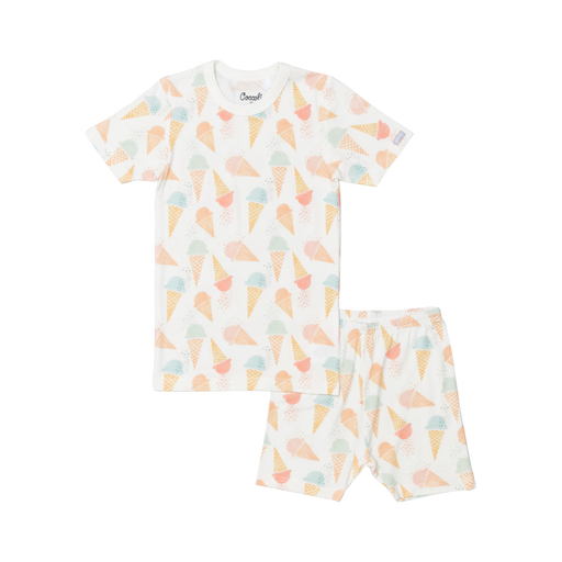 Coccoli Short Sleeve Modal Pyjama - Gelato Cones on Cream