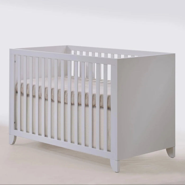 Natart Tulip Aiko Island Crib + 3 Drawer Dresser - All White