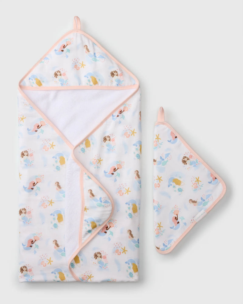 Loulou Lollipop Hooded Towel Set - Mermaids