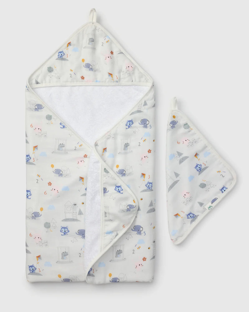 Loulou Lollipop Hooded Towel Set - Mini Mathletes