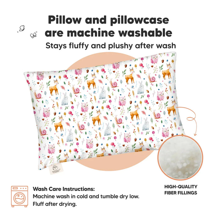 KeaBabies Standard Toddler Pillow - Forestland