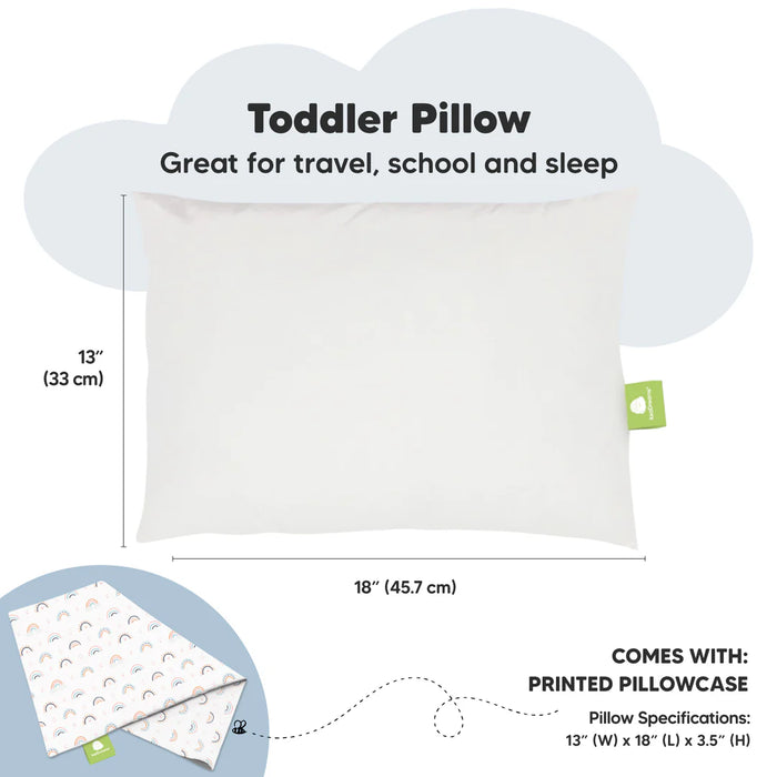 KeaBabies Standard Toddler Pillow - Jolly Rainbow