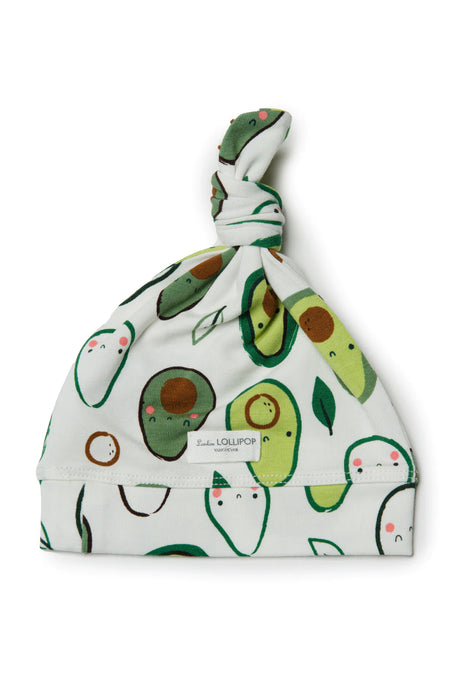 Loulou Lollipop Top Knot Beanie - Avocado 0-6M