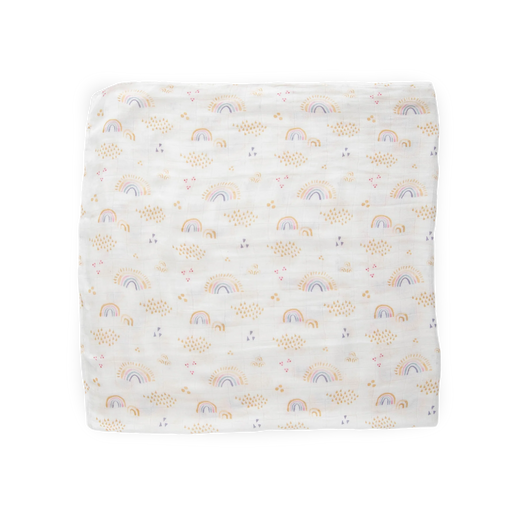 Little Unicorn Deluxe Muslin Swaddle - Rainbows & Raindrops