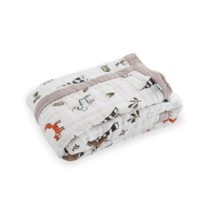 Little Unicorn Cotton Muslin Baby Quilt - Forest Friends