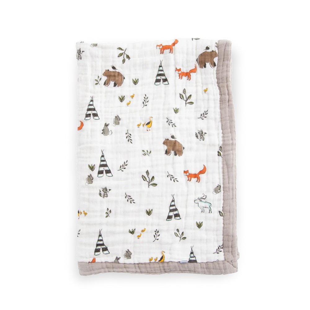 Little Unicorn Cotton Muslin Baby Quilt - Forest Friends