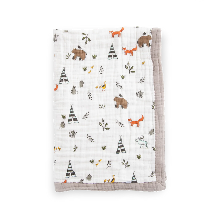 Little Unicorn Cotton Muslin Baby Quilt - Forest Friends