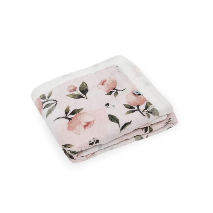 Little Unicorn Organic Cotton Muslin Baby Quilt - Watercolor Floret2