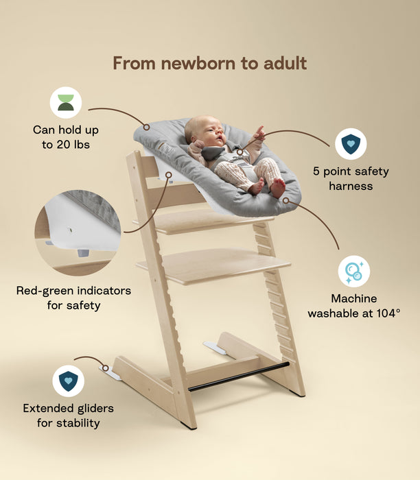 Stokke Tripp Trapp 2 Complete + Newborn Set - Whitewash/Grey