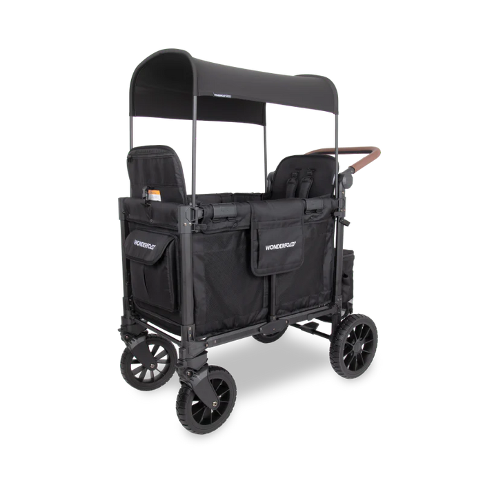 WonderFold W2 Luxe PRO Double Stroller Wagon - Jet Black