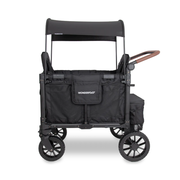 WonderFold W2 Luxe PRO Double Stroller Wagon - Jet Black