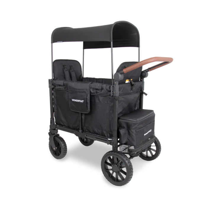 WonderFold W2 Luxe PRO Double Stroller Wagon - Jet Black