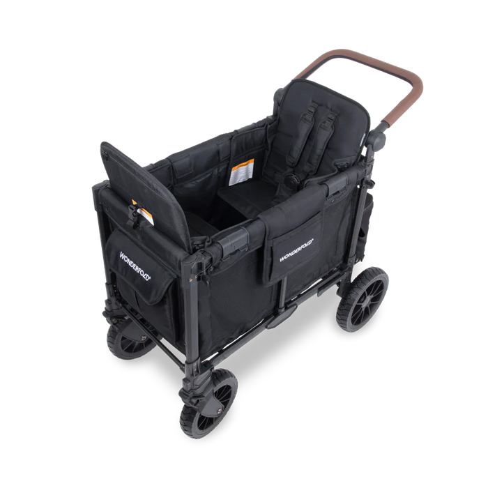 WonderFold W2 Luxe PRO Double Stroller Wagon - Jet Black