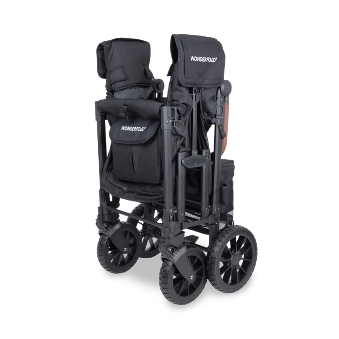 WonderFold W2 Luxe PRO Double Stroller Wagon - Jet Black