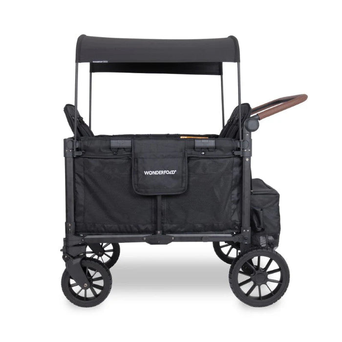 WonderFold W4 Luxe PRO Quad Stroller Wagon - Jet Black