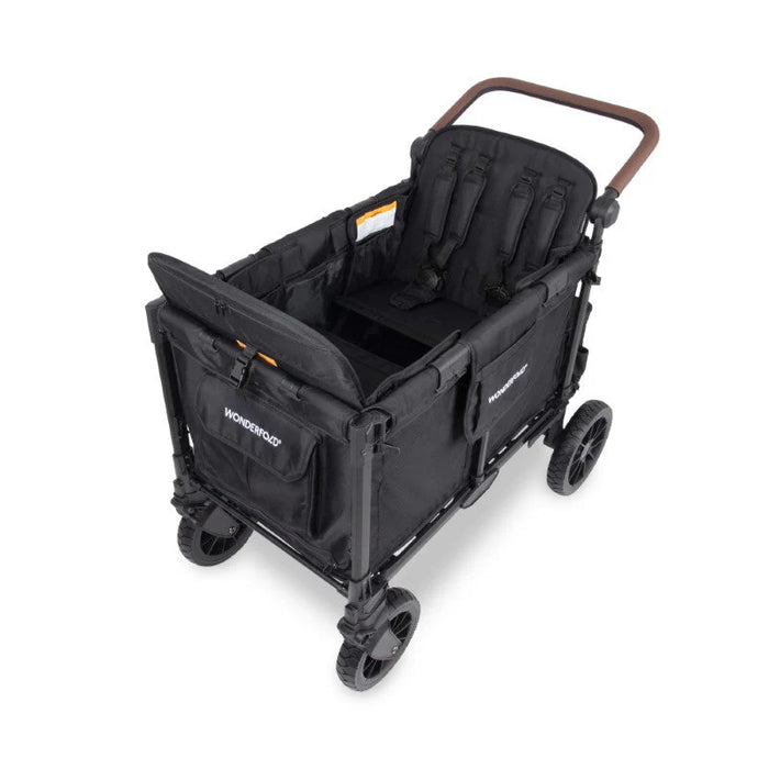WonderFold W4 Luxe PRO Quad Stroller Wagon - Jet Black