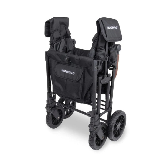 WonderFold W4 Luxe PRO Quad Stroller Wagon - Jet Black