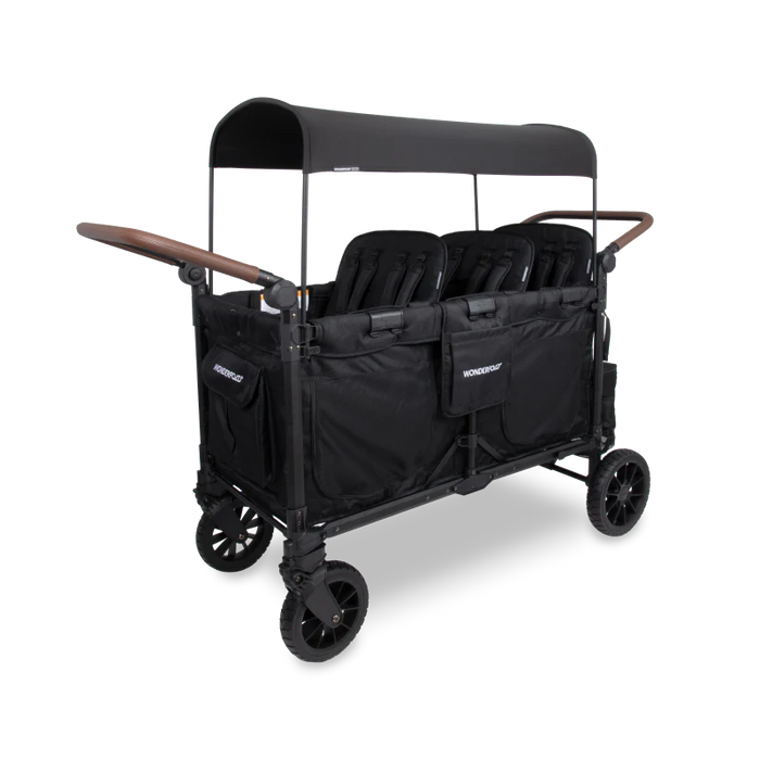 WonderFold W6 Luxe PRO 6-Seater Stroller Wagon - Jet Black