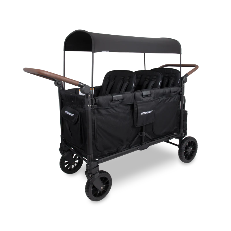 WonderFold W6 Luxe PRO 6-Seater Stroller Wagon - Jet Black