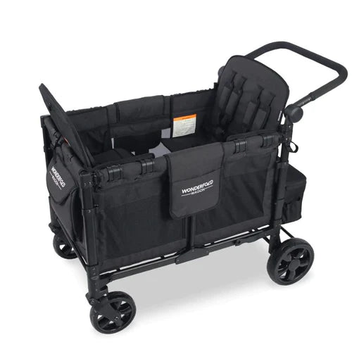 WonderFold W4 Elite Quad Stroller Wagon - Volcanic Black