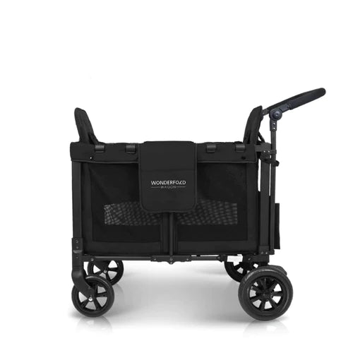 WonderFold W4 Elite Quad Stroller Wagon - Volcanic Black