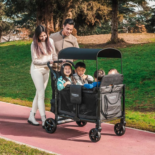 WonderFold W4 Elite Quad Stroller Wagon - Volcanic Black