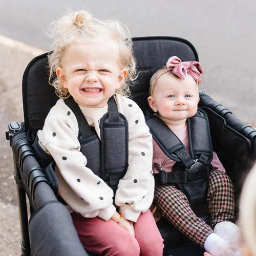 WonderFold W4 Elite Quad Stroller Wagon - Volcanic Black