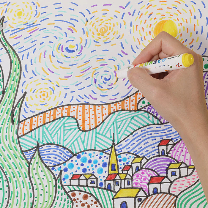 Flower Monaco Washable Markers - 24 Colours