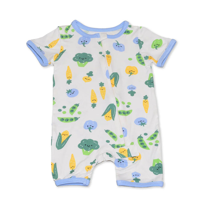 Silkberry Baby Bamboo Short Sleeve Zippy Romper - Farmers Market