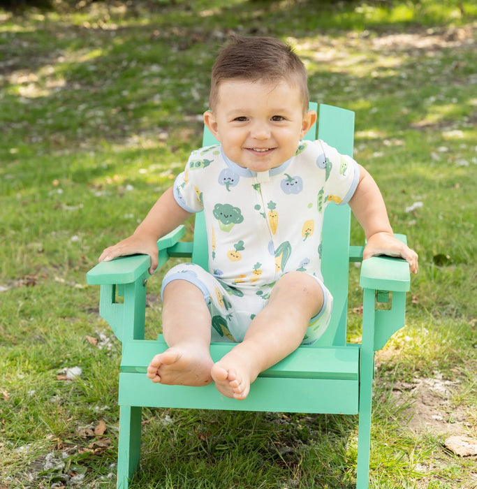 Silkberry Baby Bamboo Short Sleeve Zippy Romper - Farmers Market