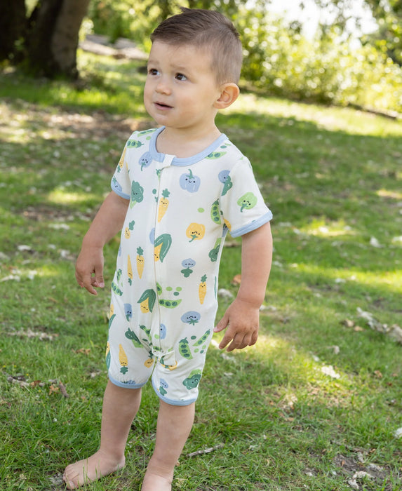 Silkberry Baby Bamboo Short Sleeve Zippy Romper - Farmers Market
