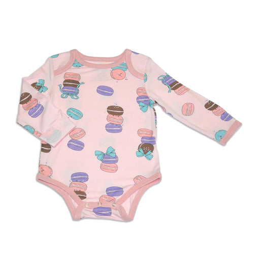 Silkberry Baby Long Sleeve Onesie - Macaron Party Print