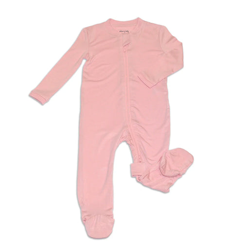 Silkberry Baby Bamboo Footed Sleeper w/ 2 Way Zipper - Coral Blush