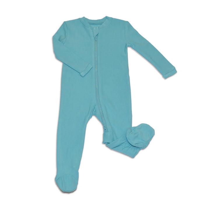 Silkberry Baby Bamboo Fleece Footie w/2 Way Zipper - Reef