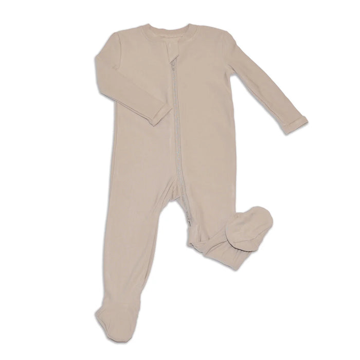 Silkberry Baby Bamboo Fleece Footie w/2 Way Zipper - Taupe