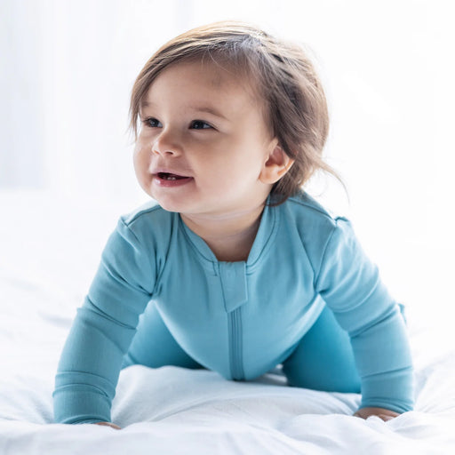 Silkberry Baby Bamboo Fleece Footie w/2 Way Zipper - Reef