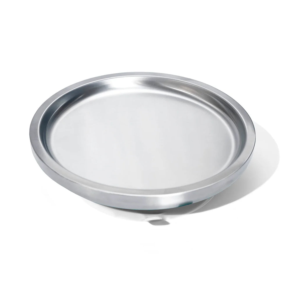 Avanchy Stainless Steel Silicone Round Open Plate - Grey