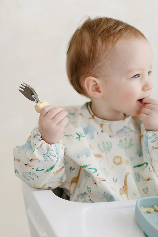 Loulou Lollipop Long Sleeve Waterproof Bib - Safari Jungle